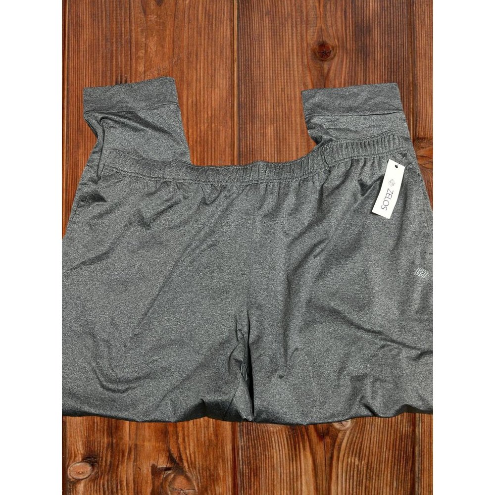 Zelos Fleece Lined Joggers Men Sweatpants Charcoal Elastic Waistband Sz XXL NWT